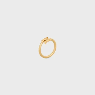 Triomphe Asymmetrischer Ring aus Messing mit Goldfinish
