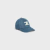 Triomphe-Baseballkappe aus Denim mit Union-Waschung Triomphe-Baseballkappe aus Denim mit Union-Waschung