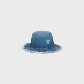 Triomphe-Bucket-Hat aus Baumwoll-Denim
