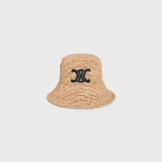 Triomphe-Bucket-Hat aus Raffia