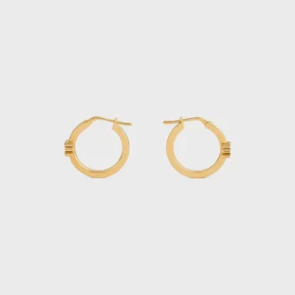 Triomphe-Creolen aus Emaille und Messing mit Goldfinish