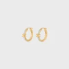 Triomphe-Creolen aus Emaille und Messing mit Goldfinish