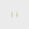 Triomphe-Creolen aus Emaille und Messing mit Goldfinish