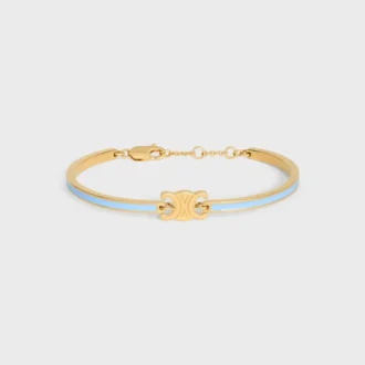 Triomphe-Gelenkarmband aus Emaille und Messing mit Goldfinish