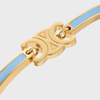 Triomphe-Gelenkarmband aus Emaille und Messing mit Goldfinish