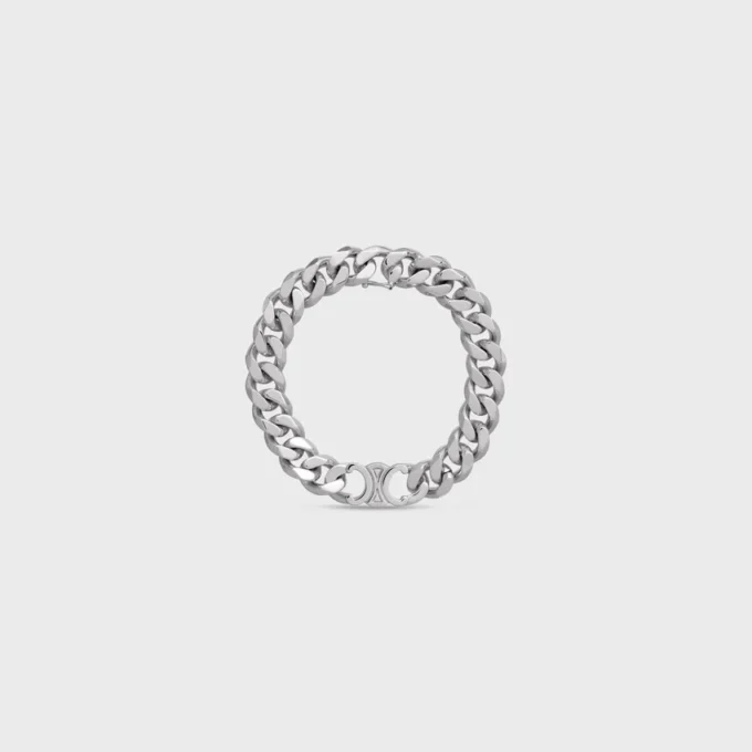 Triomphe Gourmette-Armband aus Messing mit Rhodium-Finish Triomphe Gourmette-Armband aus Messing mit Rhodium-Finish