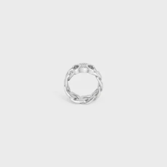 Triomphe Gourmette-Ring aus Messing mit Rhodium-Finish