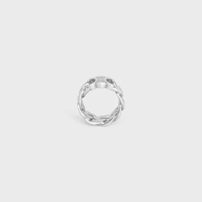Triomphe Gourmette-Ring aus Messing mit Rhodium-Finish Triomphe Gourmette-Ring aus Messing mit Rhodium-Finish