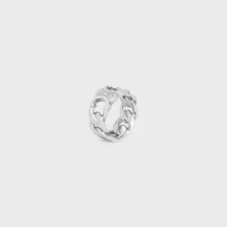 Triomphe Gourmette-Ring aus Messing mit Rhodium-Finish