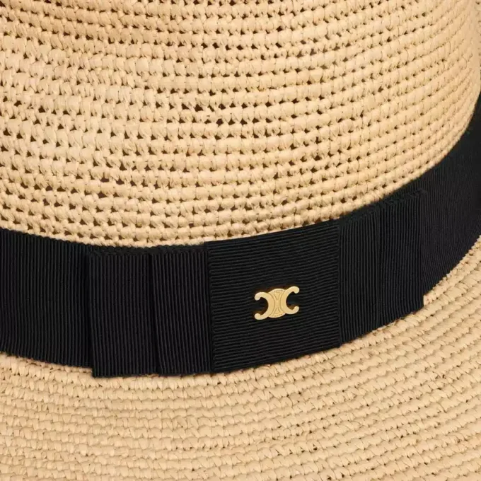 Triomphe-Hut mit breiter Krempe aus Raffia