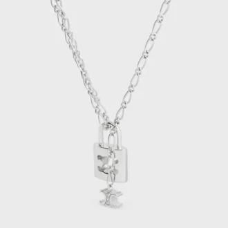 Triomphe Lock Halskette aus Messing mit Rhodium-Finish