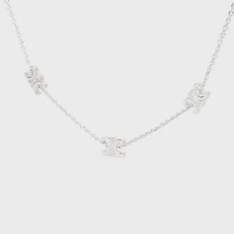 Triomphe Mini Triomphe Halskette aus Messing mit Rhodium-Finish