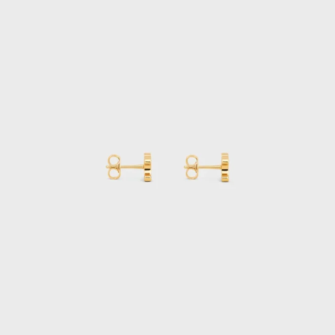 Triomphe-Ohrstecker aus Messing mit Goldfinish