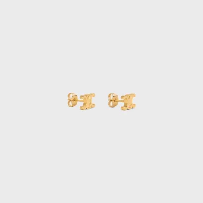 Triomphe-Ohrstecker aus Messing mit Goldfinish