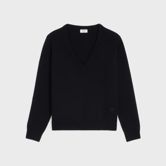 Triomphe-Pullover mit V-Ausschnitt aus Heritage-Kaschmir