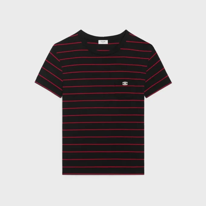 Triomphe Regular T-Shirt aus gestreiftem Jersey