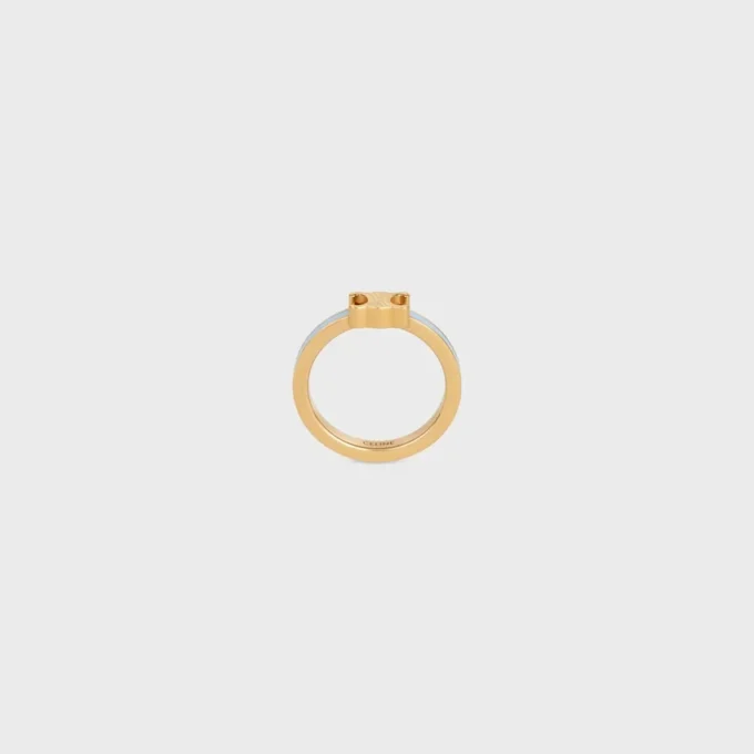 Triomphe-Ring aus Emaille und Messing mit Goldfinish