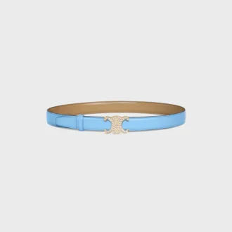 Triomphe-Schnalle aus Messing mit Strass & wendbarem 25-mm-Riemen aus Taurillon