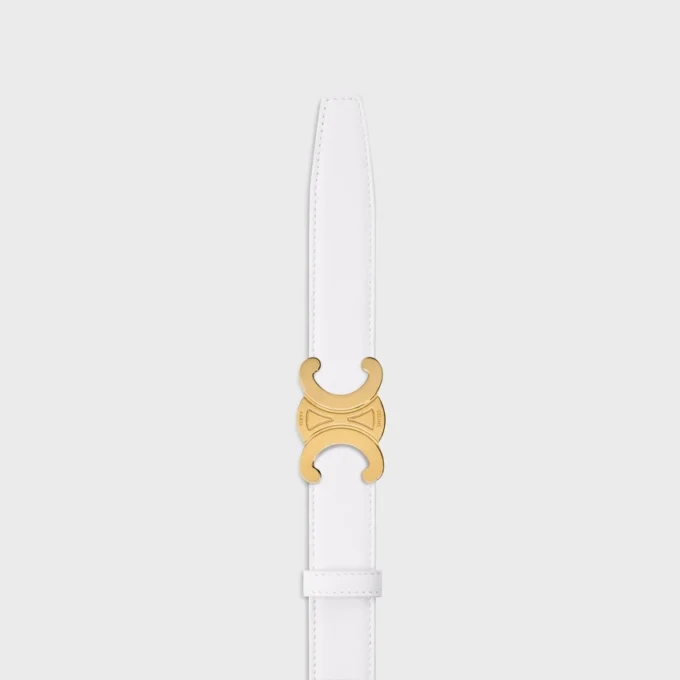 Triomphe-Schnalle aus Metall & wendbarer Riemen 25 mm aus glattem und genarbtem Kalbsleder