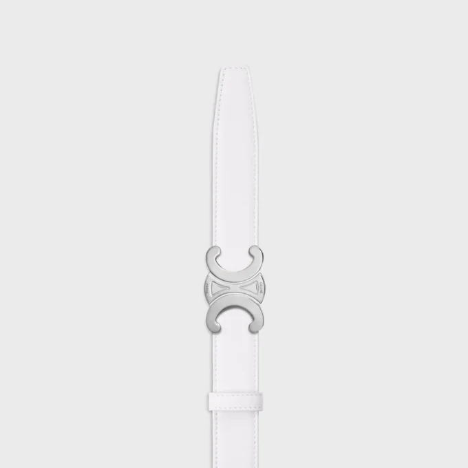 Triomphe-Schnalle aus Metall & wendbarer Riemen 25 mm aus glattem und genarbtem Kalbsleder