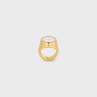 Triomphe-Siegelring aus Lack und Messing mit Goldfinish
