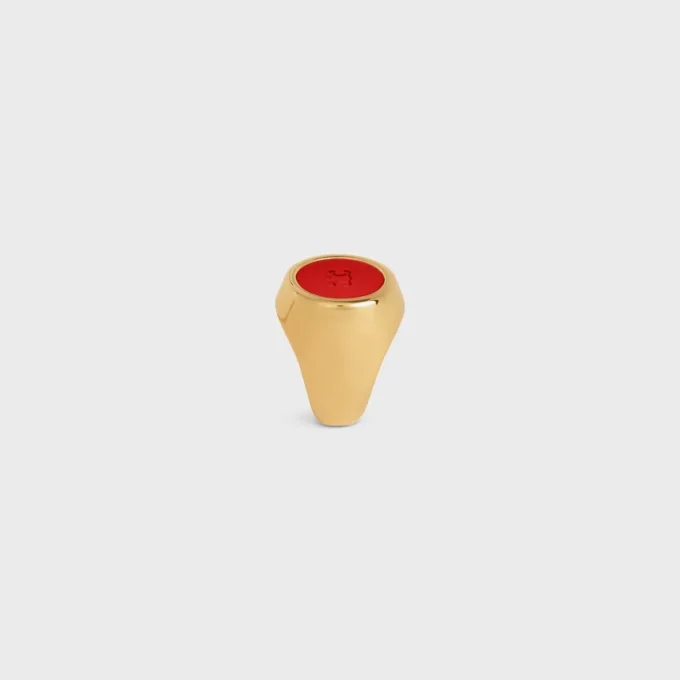 Triomphe-Siegelring aus Lack und Messing mit Goldfinish Triomphe-Siegelring aus Lack und Messing mit Goldfinish