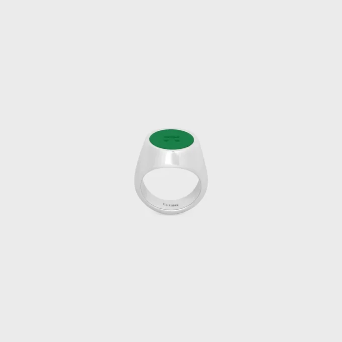 Triomphe-Siegelring aus Lack und Messing mit Rhodium-Finish Triomphe-Siegelring aus Lack und Messing mit Rhodium-Finish
