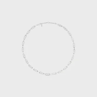 Triomphe Small Octagon Halskette aus Messing mit Rhodium-Finish