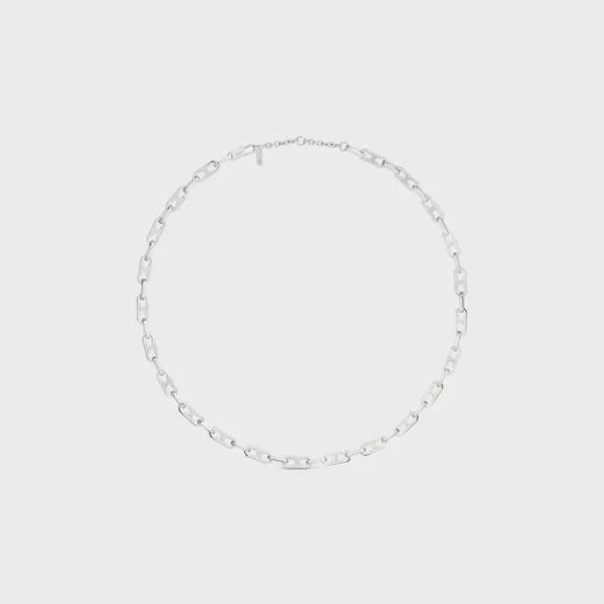Triomphe Small Octagon Halskette aus Messing mit Rhodium-Finish