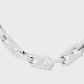 Triomphe Small Octagon Halskette aus Messing mit Rhodium-Finish