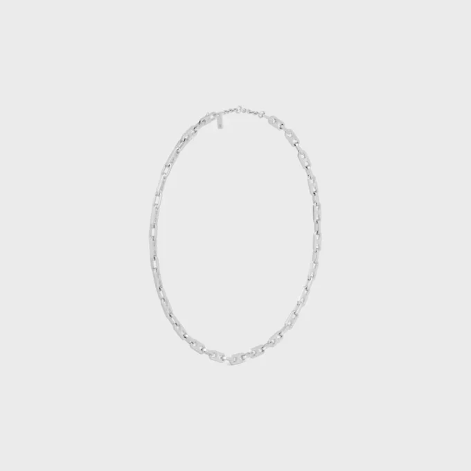 Triomphe Small Octagon Halskette aus Messing mit Rhodium-Finish