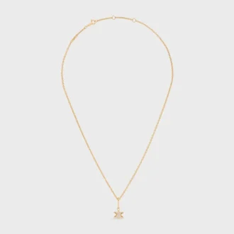 Triomphe Solitaire Sparkle Halskette aus Strass und Messing mit Goldfinish