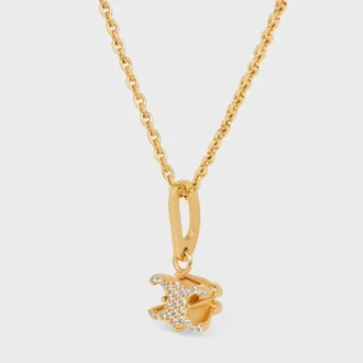 Triomphe Solitaire Sparkle Halskette aus Strass und Messing mit Goldfinish