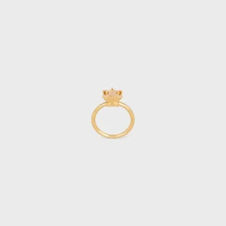 Triomphe Solitaire Sparkle Ring aus Strass und Messing mit Goldfinish
