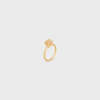 Triomphe Solitaire Sparkle Ring aus Strass und Messing mit Goldfinish
