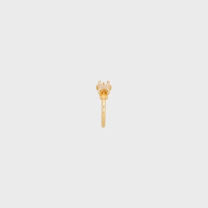 Triomphe Solitaire Sparkle Ring aus Strass und Messing mit Goldfinish Triomphe Solitaire Sparkle Ring aus Strass und Messing mit Goldfinish