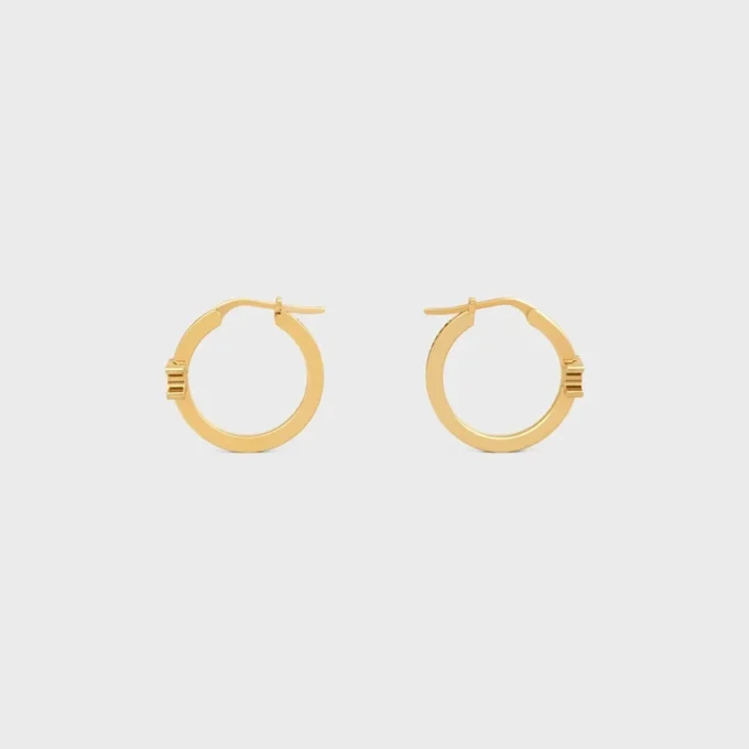 Triomphe Sparkle Hoops aus Strass und Messing mit Goldfinish Triomphe Sparkle Hoops aus Strass und Messing mit Goldfinish