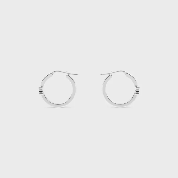 Triomphe Sparkle Hoops aus Strass und Messing mit Rhodium-Finish Triomphe Sparkle Hoops aus Strass und Messing mit Rhodium-Finish