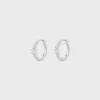 Triomphe Sparkle Hoops aus Strass und Messing mit Rhodium-Finish Triomphe Sparkle Hoops aus Strass und Messing mit Rhodium-Finish