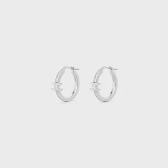 Triomphe Sparkle Hoops aus Strass und Messing mit Rhodium-Finish Triomphe Sparkle Hoops aus Strass und Messing mit Rhodium-Finish