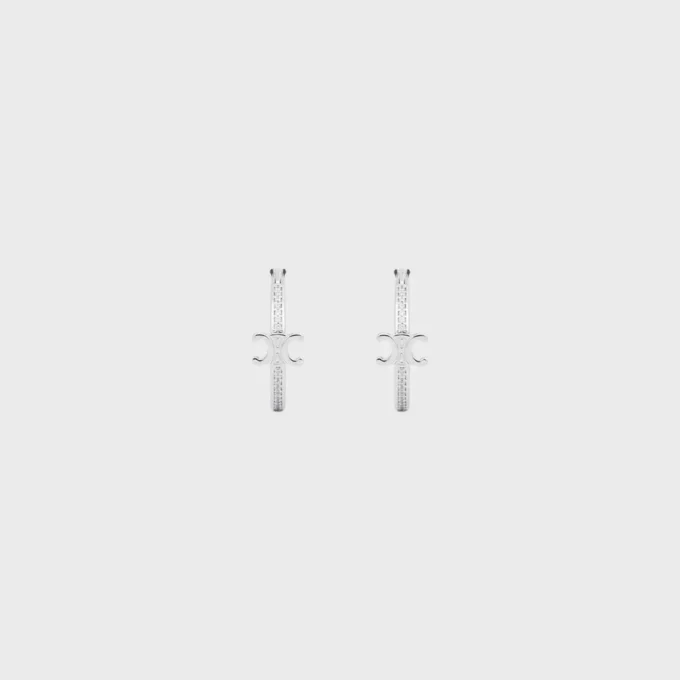 Triomphe Sparkle Hoops aus Strass und Messing mit Rhodium-Finish Triomphe Sparkle Hoops aus Strass und Messing mit Rhodium-Finish