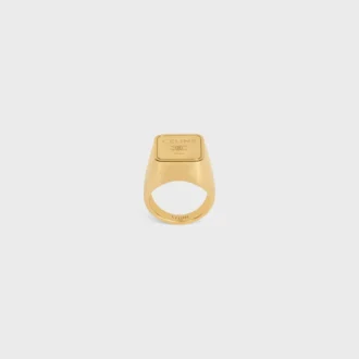 Triomphe Square Siegelring aus Messing mit Goldfinish
