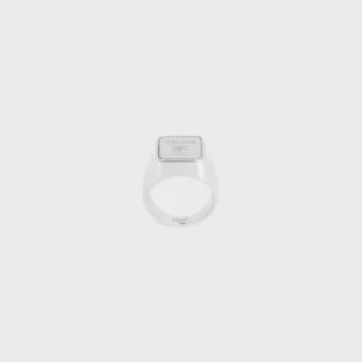 Triomphe Square Siegelring aus Messing mit Rhodium-Finish
