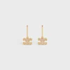Triomphe-Strass-Ohrringe aus Messing mit Goldfinish und Kristallen