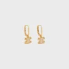 Triomphe-Strass-Ohrringe aus Messing mit Goldfinish und Kristallen