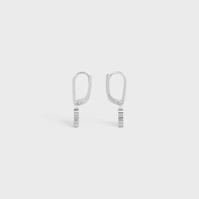 Triomphe-Strass-Ohrringe aus Messing mit Rhodium-Finish und Kristallen Triomphe-Strass-Ohrringe aus Messing mit Rhodium-Finish und Kristallen