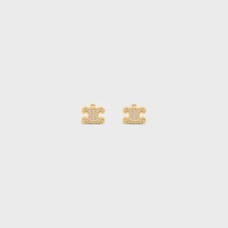 Triomphe-Strass-Ohrstecker aus Strass und Messing mit Goldfinish Triomphe-Strass-Ohrstecker aus Strass und Messing mit Goldfinish