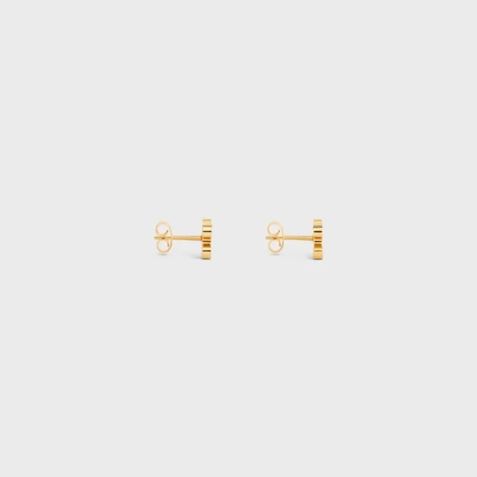 Triomphe-Strass-Ohrstecker aus Strass und Messing mit Goldfinish