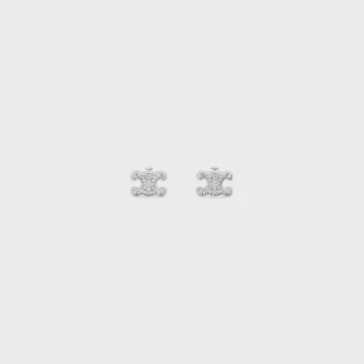 Triomphe Strass-Ohrstecker aus Strass und Messing mit Rhodium-Finish Triomphe Strass-Ohrstecker aus Strass und Messing mit Rhodium-Finish