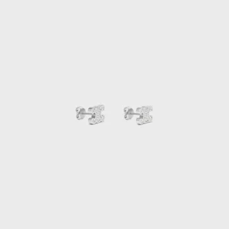 Triomphe Strass-Ohrstecker aus Strass und Messing mit Rhodium-Finish Triomphe Strass-Ohrstecker aus Strass und Messing mit Rhodium-Finish